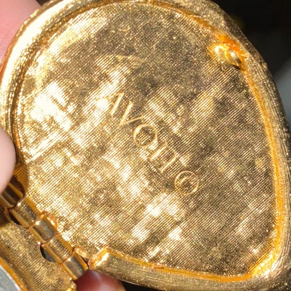 Avon 1971 Mandolin Shaped Hinged Solid Perfume Glace Holder Empty - Picture 7 of 10